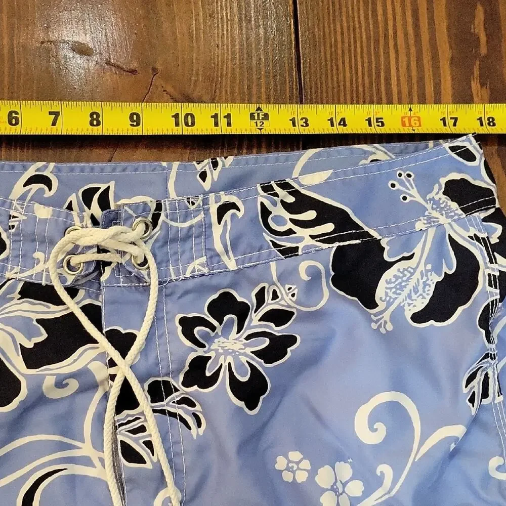 J. Crew Light Blue Floral Swim Board Shorts Mens Sz 36, Beach, Surfercore